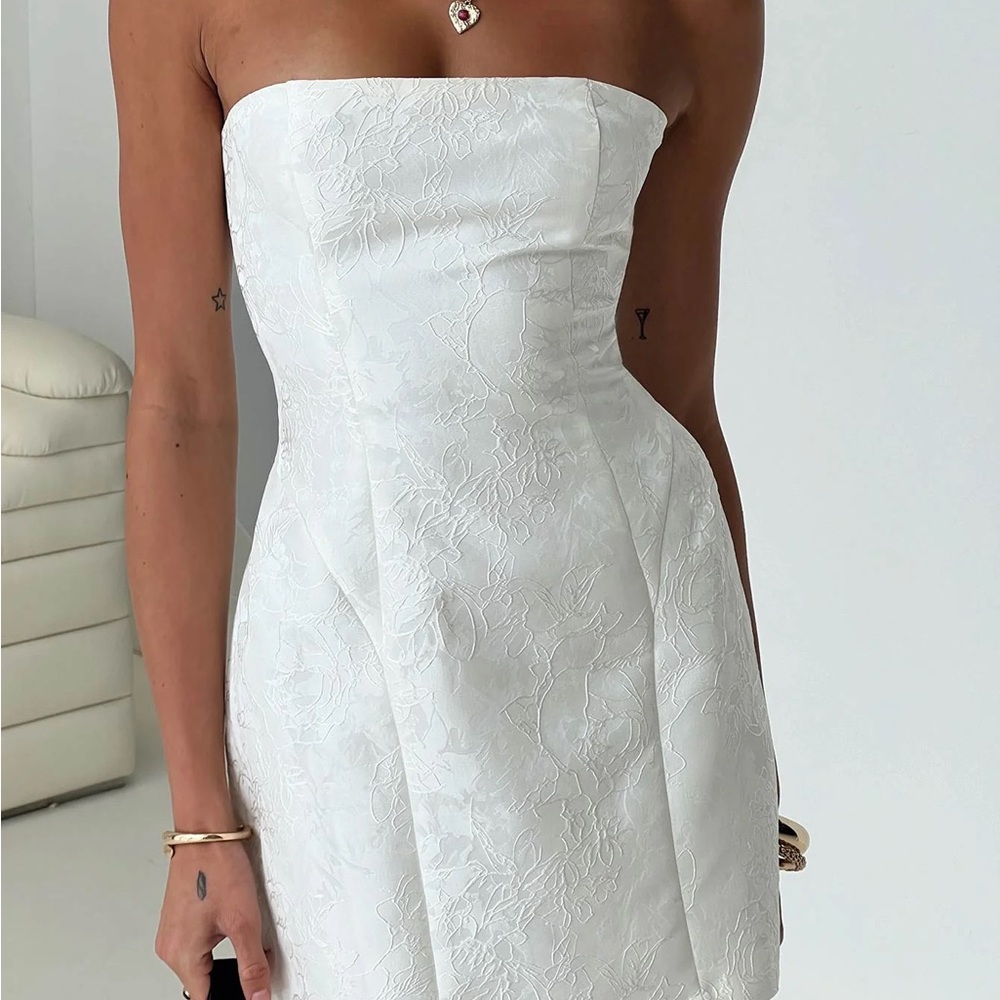 Princess Polly Heaven Sent Strapless Mini Dress White